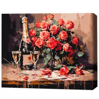 Картина по номерам BrushMe Шампанское на двоих 50 x 40 см/ Горизонтальная photo 3