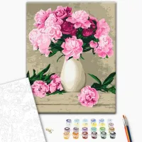 Картина по номерам BrushMe Нежные пионы 50 x 40 см/ Вертикальная photo 2