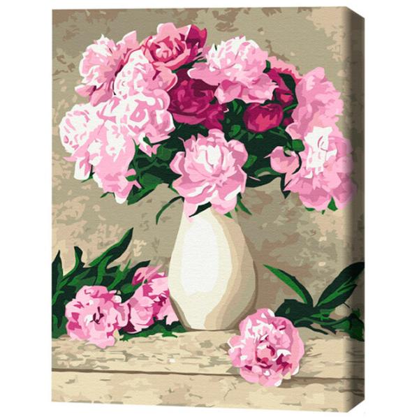 Pictură pe numere BrushMe Bujori delicati 50 x 40 cm/ Verticală photo 3