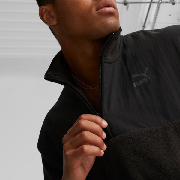 Hanorac pentru bărbați Puma Classics Utility Polar Fleece Half-Zip Drept/ Black photo 6