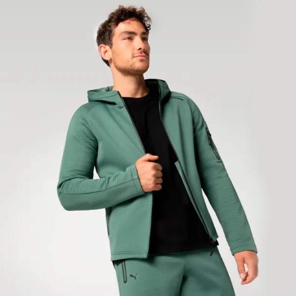 Hanorac pentru bărbați Puma Porsche Hooded Sweat Jacket Drept/ Green photo 3