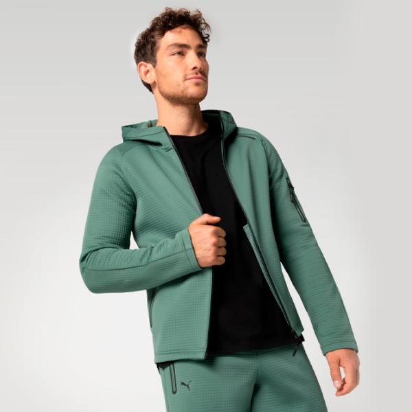 Hanorac pentru bărbați Puma Porsche Hooded Sweat Jacket Drept/ Green photo 3