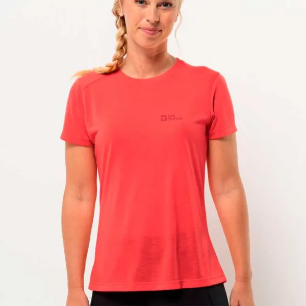 Tricou pentru femei Jack Wolfskin Vonnan S|S T W 100% poliester/ Red photo 2 Tricou pentru femei Jack Wolfskin Vonnan S|S T W 100% poliester/ Red photo 2
