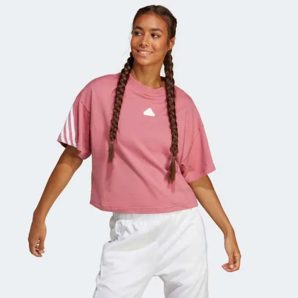 Tricou pentru femei Adidas Fi 3S Tee 100% bumbac/ Brown photo 2 Tricou pentru femei Adidas Fi 3S Tee 100% bumbac/ Brown photo 2