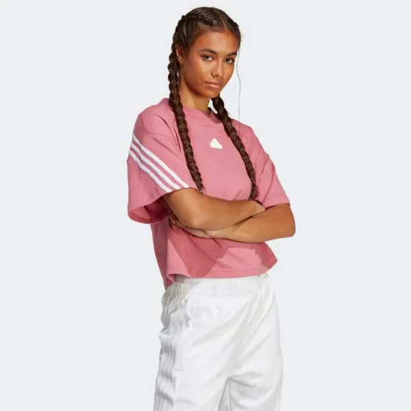 Tricou pentru femei Adidas Fi 3S Tee 100% bumbac/ Brown photo 4 Tricou pentru femei Adidas Fi 3S Tee 100% bumbac/ Brown photo 4