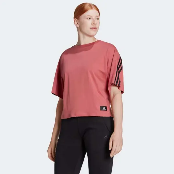 Tricou pentru femei Adidas W Fi 3S Tee 100% bumbac/ Coral photo 2