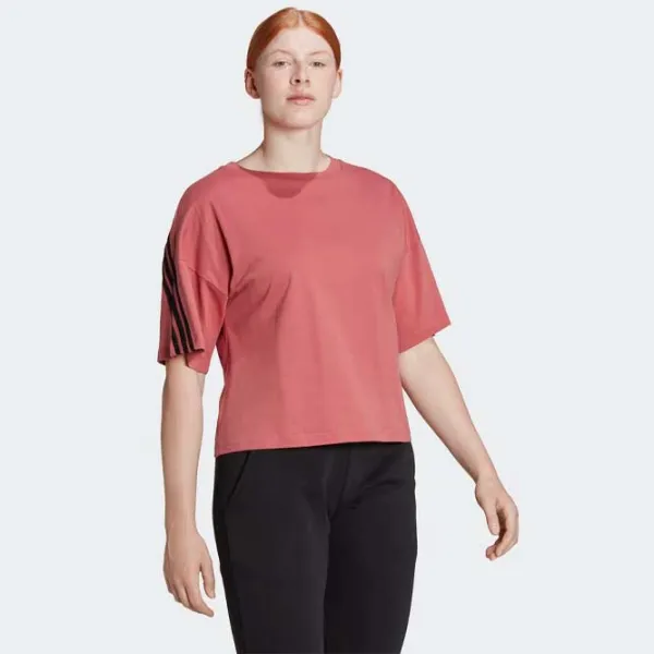 Tricou pentru femei Adidas W Fi 3S Tee 100% bumbac/ Coral photo 4