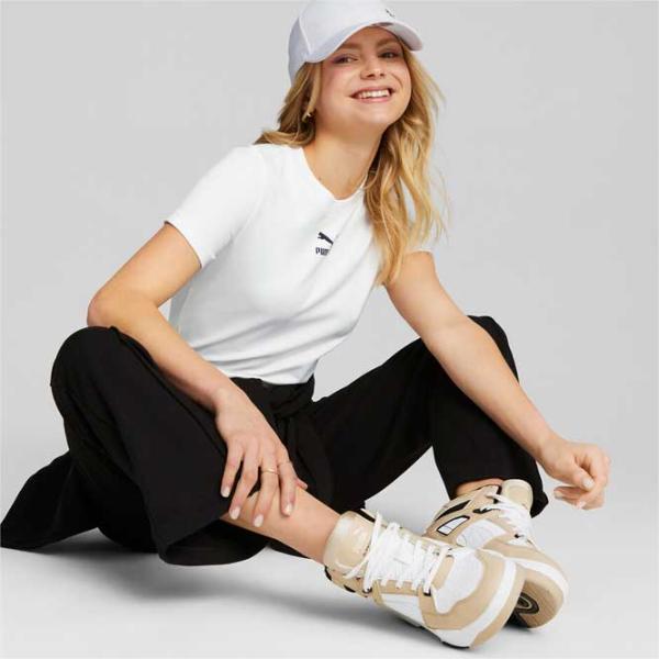 Tricou pentru femei Puma Classics Slim Tee 95% bumbac/ White photo 5