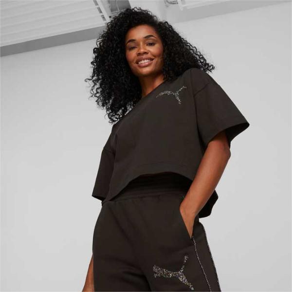 Футболка для женщин Puma Swarovski Crystals Tee 100% хлопок/ Черный photo 3