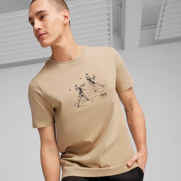Футболка для мужчин Puma Team Graphic Tee 100% хлопок/ Prairie Tan photo 3