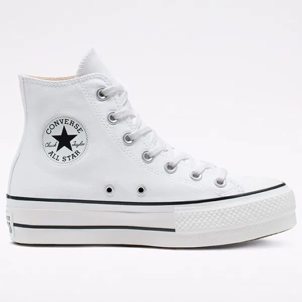 Ghete pentru femei Converse Chuck Taylor All Star Canvas Platform High Top Demisezon/ White photo 3