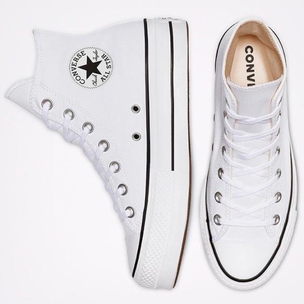 Ghete pentru femei Converse Chuck Taylor All Star Canvas Platform High Top Demisezon/ White photo 4