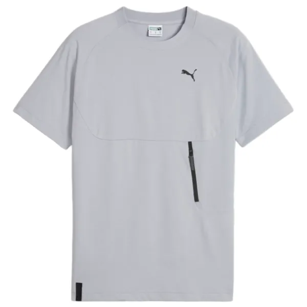 Футболка для мужчин Puma Tech Pocket Tee 65% полиэстер, 35% хлопок / Gray Fog photo 2
