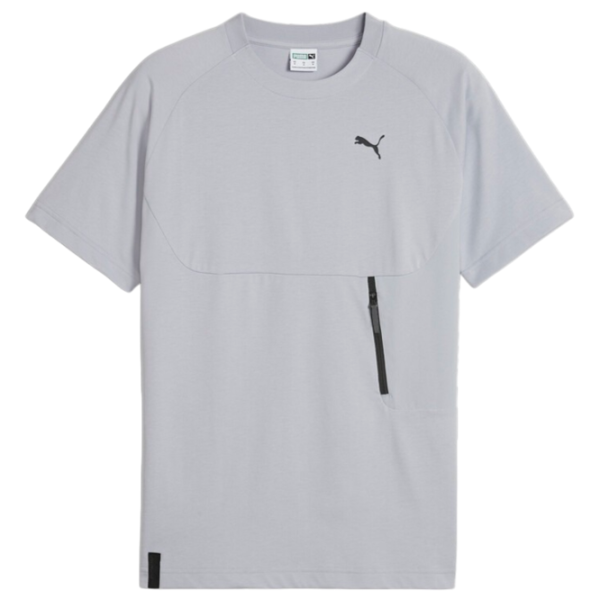 Tricou pentru bărbați Puma Tech Pocket Tee 65% poliester, 35% bumbac / Gray Fog photo 2
