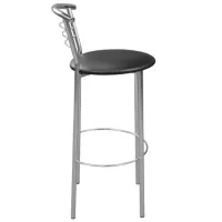 Scaun de bar DecoPrim Marco hoker chrome V-4 Piele eco/ Metal/ Black photo 3