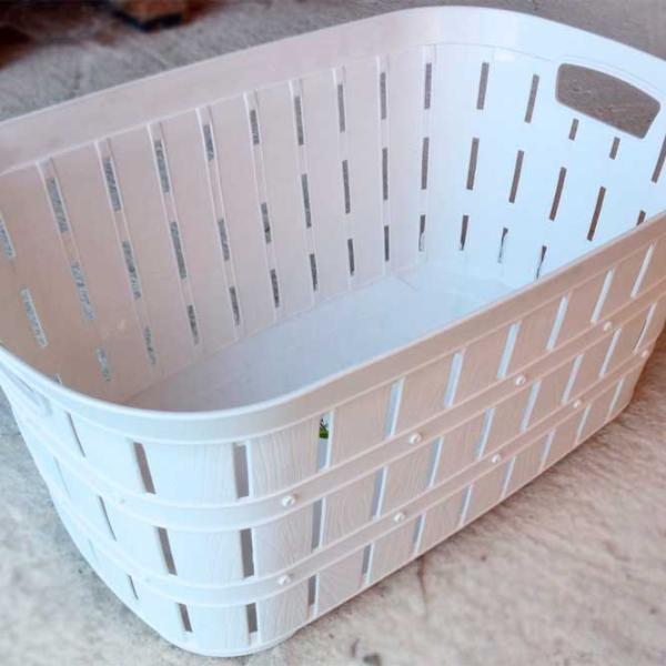Coș pentru rufe Violet House Bambu 1040 40 l/ Plastic/ White photo 2