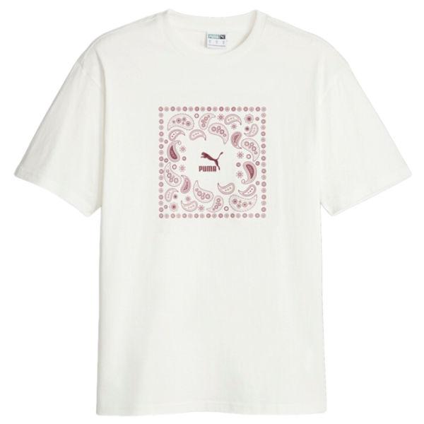 Tricou pentru bărbați Puma Classics Paisleyluxe Graphic Tee 100% bumbac/ Warm White photo 5