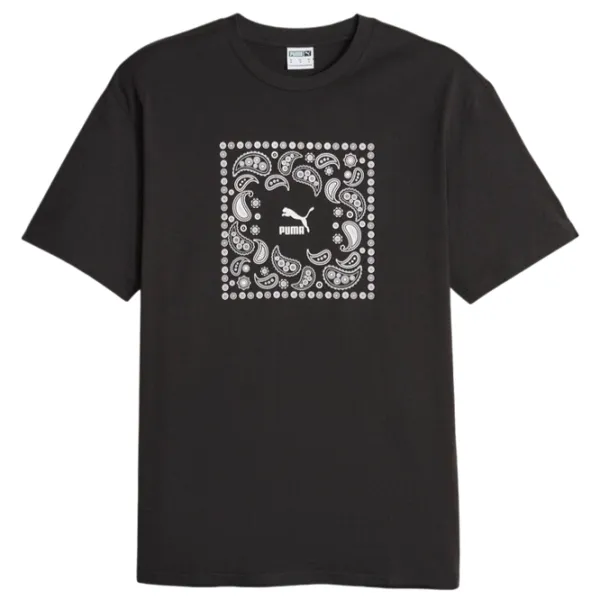 Tricou pentru bărbați Puma Classics Paisleyluxe Graphic Tee 100% bumbac/ Black photo 5
