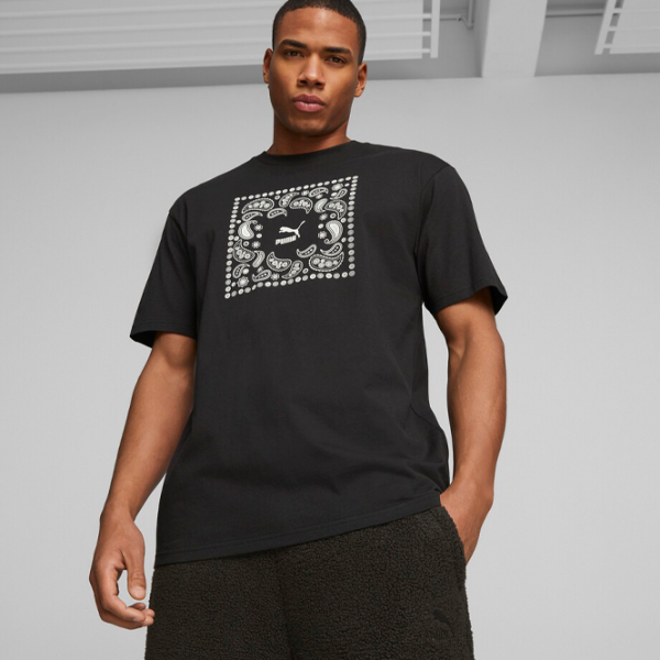 Футболка для мужчин Puma Classics Paisleyluxe Graphic Tee 100% хлопок/ Черный photo 3