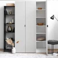 Шкаф Классический Fabrik Home Hardy 90 x 55см x 220 / ЛДСП / Cветло-серый матовый photo 4