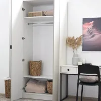 Шкаф Классический Fabrik Home Hardy 90 x 55см x 220 / ЛДСП / Cветло-серый матовый photo 5