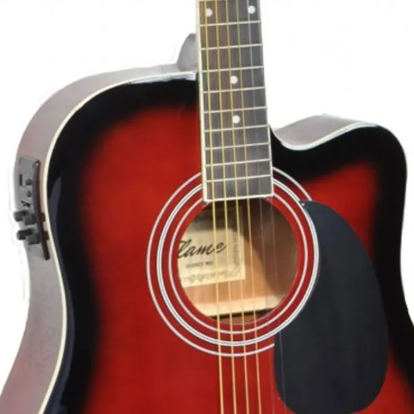 Chitară electro-acustică Flame DG 200 CE WRS 4/ 4, Dreadnought, Red Burst photo 6