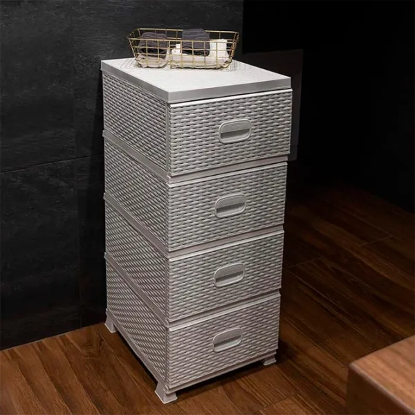 Comodă Chomik KAS0357/ 2A 90 x 37 x 44/ Plastic/ Alb photo 2