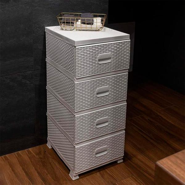 Comodă Chomik KAS0357/ 2A 90 x 37 x 44/ Plastic/ Alb photo 2