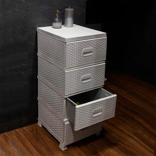 Comodă Chomik KAS0357/ 2A 90 x 37 x 44/ Plastic/ Alb photo 3