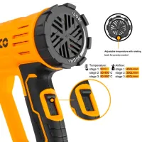 Suflantă de aer cald INGCO HG200047 2000 W/ Yellow photo 4
