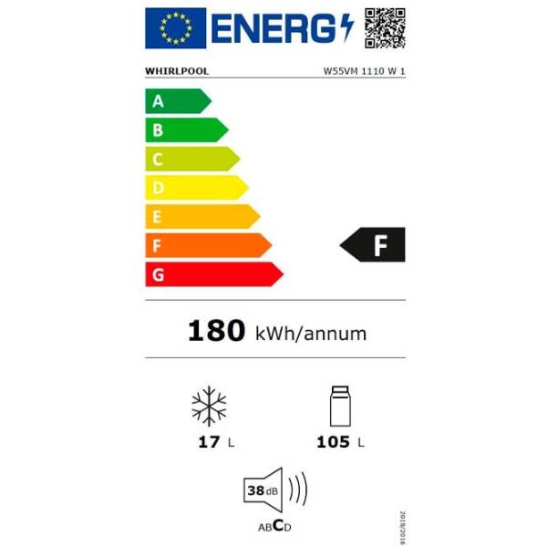 Frigider Whirlpool W55VM 1110 W 1 cu congelator sus 122 l / 85 cm / White photo 5