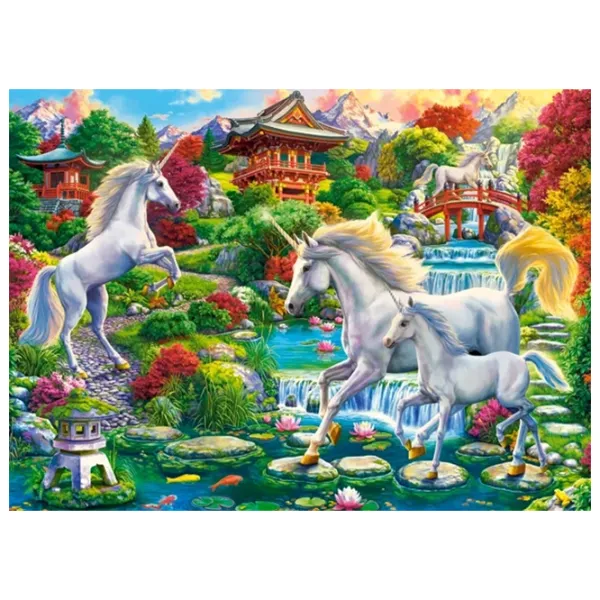Puzzle 2D Castorland 300 Unicorn Garden 8+/ Numărul de piese: 300 photo 2
