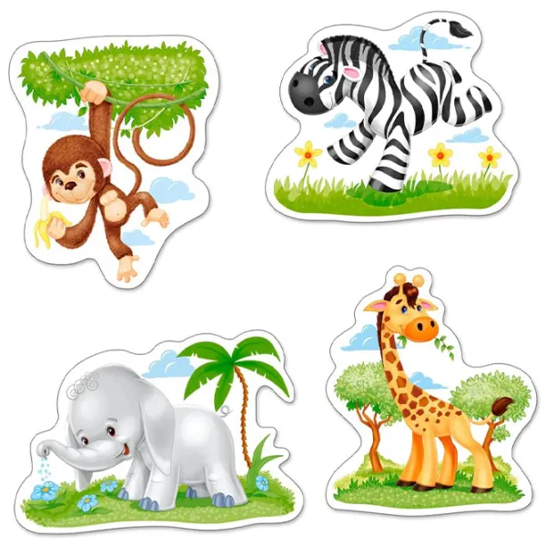 Set de puzzle-uri Castorland African Animals 3+/ Numărul de piese: 22 photo 2