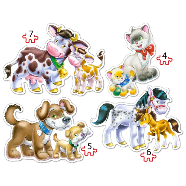 Set de puzzle-uri Castorland Animals with Babies 3+/ Numărul de piese: 22 photo 2