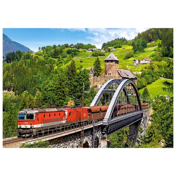 Puzzle 2D Castorland 500 Train on the Bridge 9+/ Numărul de piese: 500 photo 2