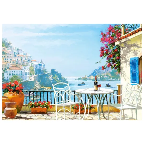 Puzzle 2D Castorland 1000 Mediterranean Wine for Two 9+/ Numărul de piese: 1000 photo 2