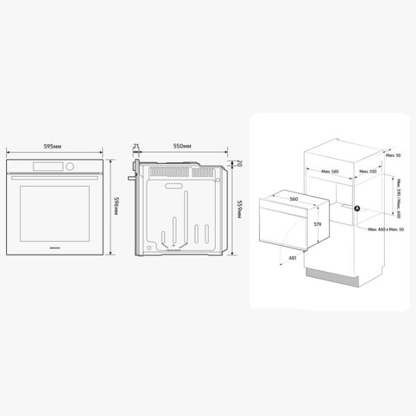 Духовой шкаф Samsung NV7B4245VAK/ WT 3950 Вт/ Черный photo 16