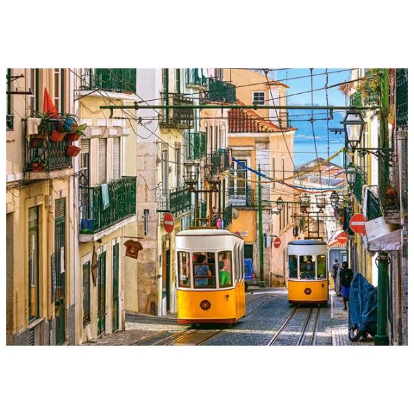 Puzzle 2D Castorland 1000 Lisbon Trams, Portugal 9+/ Numărul de piese: 1000 photo 2