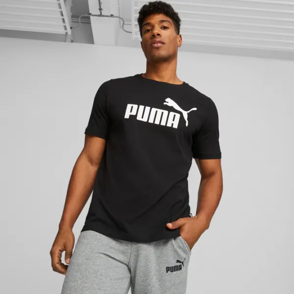 Tricou pentru bărbați Puma Ess Logo Tee 100% bumbac/ Black photo 3
