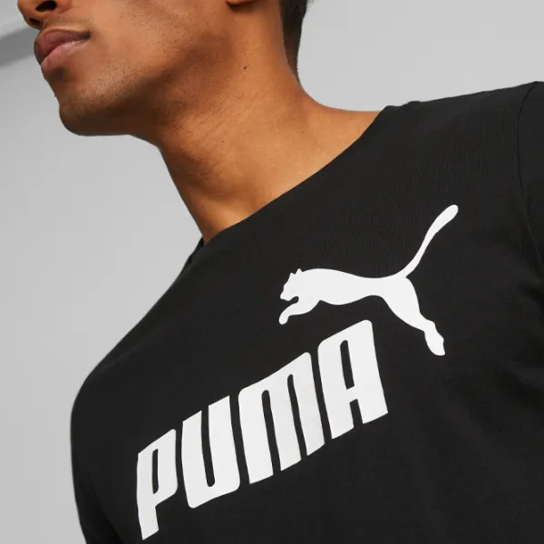 Tricou pentru bărbați Puma Ess Logo Tee 100% bumbac/ Black photo 6