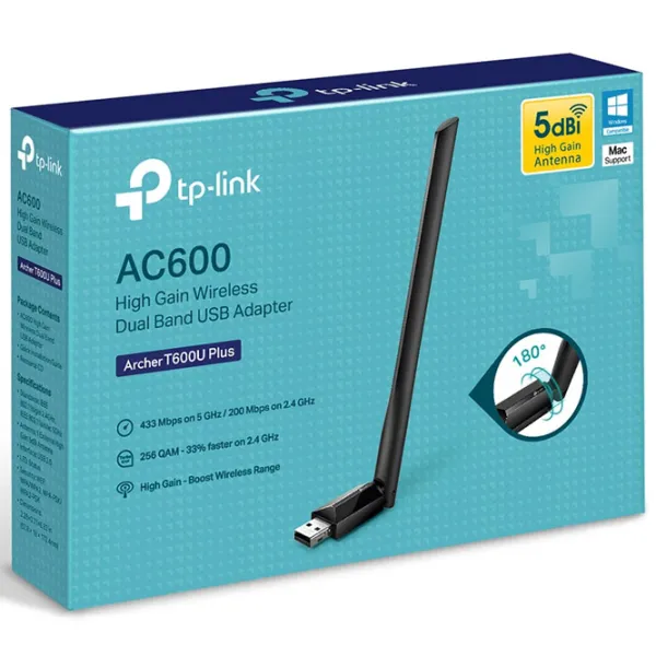 Adaptor de rețea TP-Link Archer T600U Plus Antenă/ White photo 4