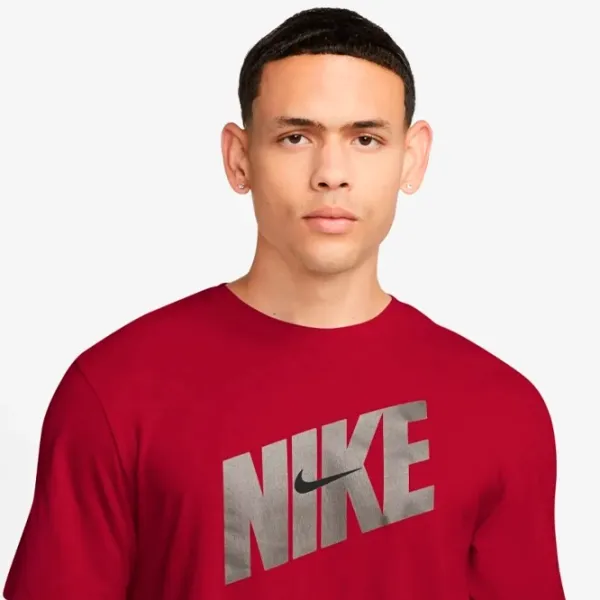 Tricou pentru bărbați Nike M Nk Df Tee Hbr Novelty 58% bumbac , 42% poliester/ Red photo 3
