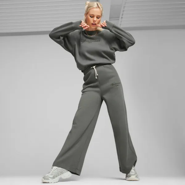 Спортивные штаны для женщин Puma Classics+ Relaxed Sweatpants L/ Mineral Gray photo 3