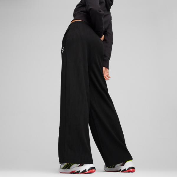 Pantaloni spotivi pentru femei Puma Classics Ribbed Relaxed Pants XL/ Black photo 7