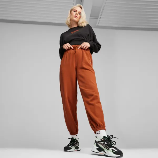 Pantaloni spotivi pentru femei Puma Downtown Relaxed Sweatpants Tr XXS/ Teak photo 3