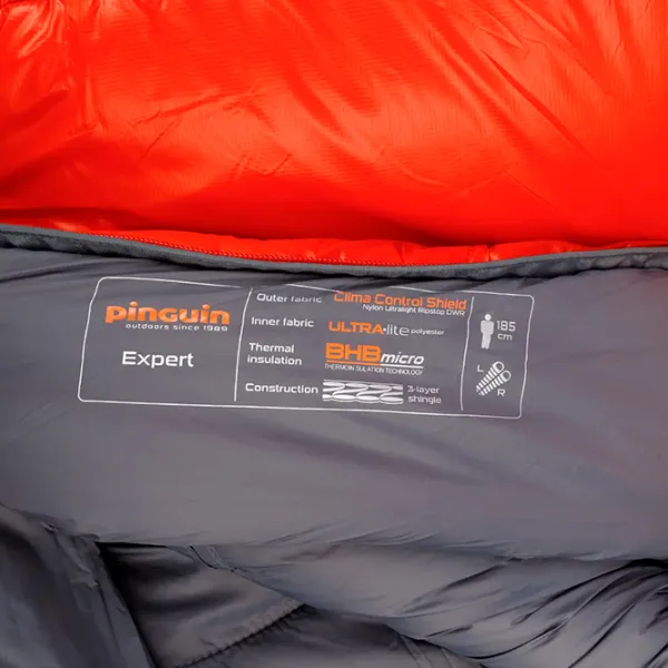 Спальный мешок Pinguin Expert 185 L BHB Micro/ Grey Оранжевый photo 4