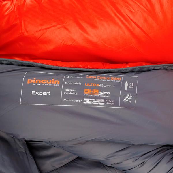 Спальный мешок Pinguin Expert 185 L BHB Micro/ Grey Оранжевый photo 4