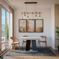 Masă de bucătărie extensibilă Prospero Mufo K350 PAL/ Black photo 3