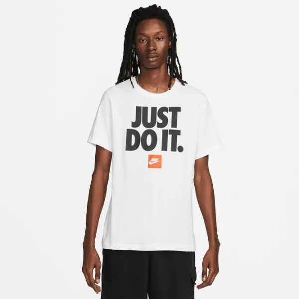 Tricou pentru bărbați Nike M Nsw Tee Fran Jdi Verbiage 100% bumbac/ White photo 2