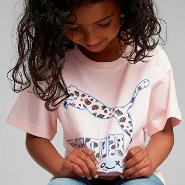 Tricou pentru fete Puma Classics Mix Mtch Tee  / Pink photo 5 Tricou pentru fete Puma Classics Mix Mtch Tee  / Pink photo 5